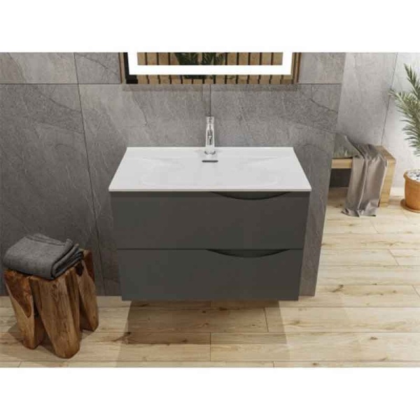 Lavoar dreptunghiular pentru mobilier Spectrum Carolina 80 cm alb - Img 2