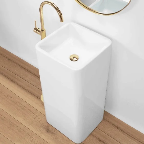 Lavoar freestanding ceramic REA HOLLY,alb - Img 3