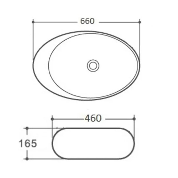 Lavoar pe blat Fluminia Maxi Egg alb 66 cm - Img 2