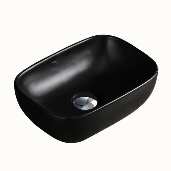 Lavoar pe Blat, Milo, Marmura Ceramica Negru Mat , Dreptunghiular 37 x 25 x 11,5 cm - Img 5
