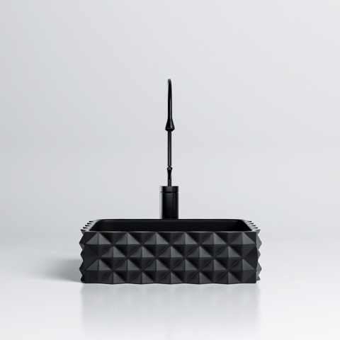 Lavoar pe blat, Pearl, Material Ceramica, Negru Mat, Dimensiune 40X40X15 cm - Img 6