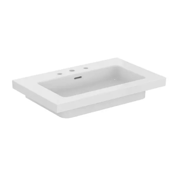 Lavoar pe mobilier Ideal Standard Atelier Extra alb lucios cu 3 orificii baterie 81 cm - Img 8