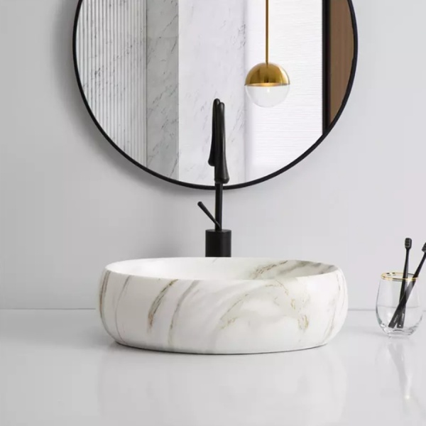Lavoar pentru blat Marmura Mat 48x34x15 cm - Img 3
