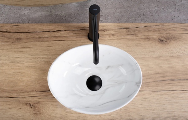 Lavoar pentru blat Rea Sofia, Cloudy Mini, Design Modern, Imitatie de Piatra - Img 7