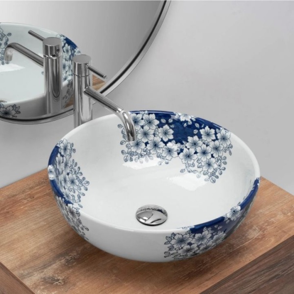 Lavoar REA Fiori rotund, diametru 41 cm,ceramica saniatara - Img 3