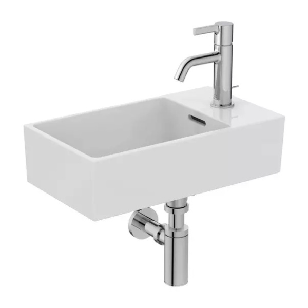 Lavoar suspendat Ideal Standard Atelier Extra 45 cm alb mat cu orificiu baterie si preaplin dreapta - Img 5
