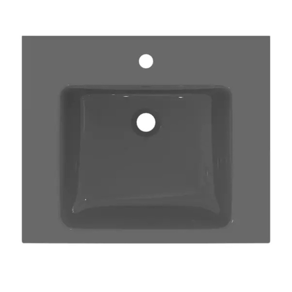 Lavoar suspendat Ideal Standard i.life B gri lucios 61 cm cu orificiu baterie si preaplin - Img 2