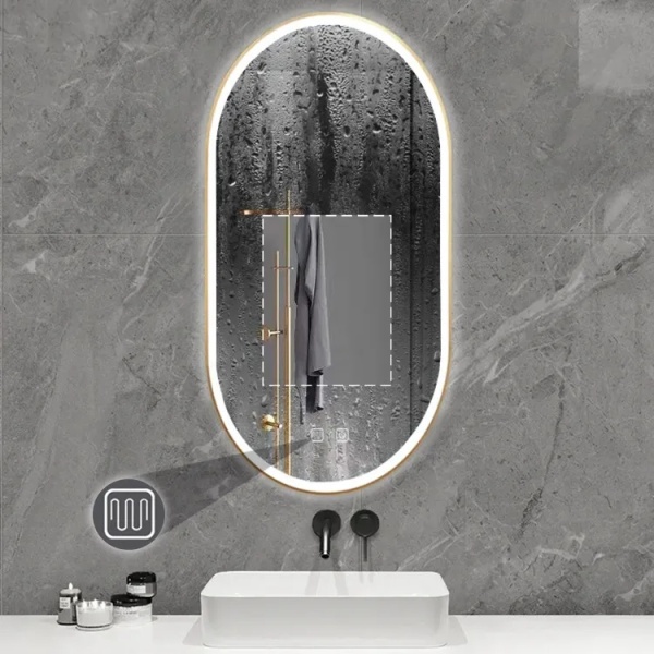Oglind?? LED OVL 50x100cm, Brush Gold - Img 2