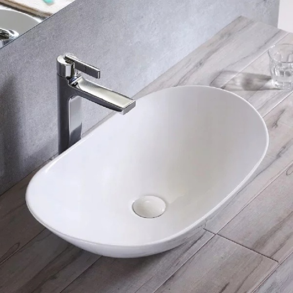 Pachet lavoar pe blat Rea Royal alb 62.5 cm, baterie lavoar Ideal Standard Ceraline negru si ventil lavoar Click-Clack D negru - Img 2