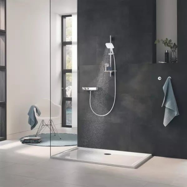 Para de dus Grohe Rainshower SmartActive 130 Cube 3 functii auriu periat Cool Sunrise - Img 4