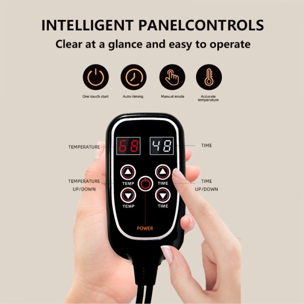 Patura de Sauna, SeveShop, Terapie Infrarosu Fir, Panou Control LED Timer 60 min, incalzire Reglabila, PVC Impermeabil Anti-Transpiratie, Pliabila/Ruleaza pentru Depozitare, Geanta Transport Inclusa, Ajuta Detox si Slabire, Culoarea Negru - Img 3