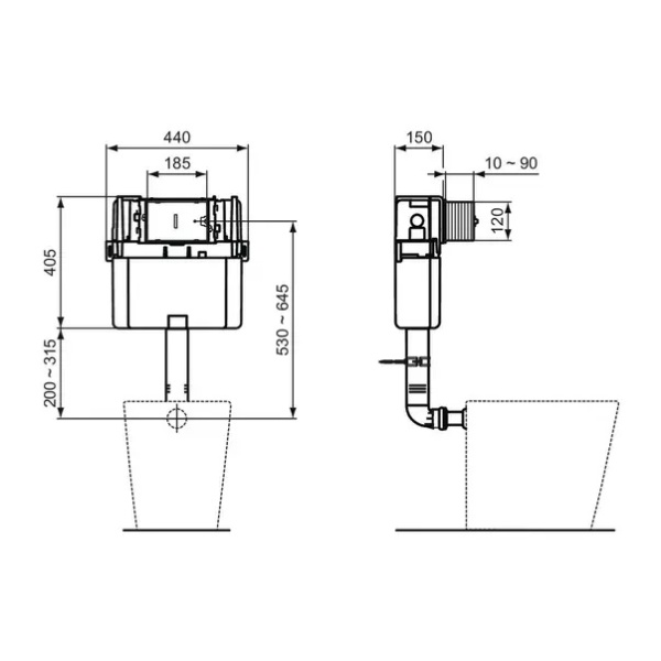 Rezervor wc incastrat Ideal Standard ProSys SmartValve R014167 - Img 2