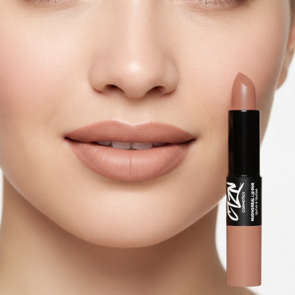 Ruj si creion de buze CTZN, Nudiversal Lip Duo, rezistent la apa, cu unt de mango salbatic, KohSamui - Img 2