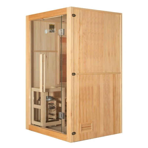 Sauna finlandeza cu temperatura inalta si soba Harvia 3.5kW pentru 2 persoane EA2S 120 x 105 cm - Img 3