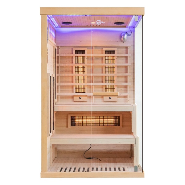 Sauna uscata cu infrarosu si terapie cromatica pentru 2 persoane EP2RS stanga 120 x 120 cm - Img 3