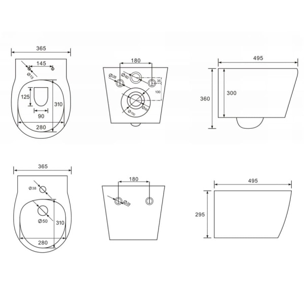 Set Bideu si Vas WC PRO GEBERIT, ceramica sanitara, Vas WC ALBA RIMLESS + Bideu + Capac Soft-Close Inclus SLIM PREMIUM + Cadru + Clapeta - Img 4