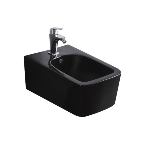 Set Bideu si Vas WC PRO GROHE, ceramica sanitara, Vas WC CUBIC BLACK RIMLESS +Bideu +Capac Soft-Close SLIM PREMIUM +Cadru +Clapeta - Img 2