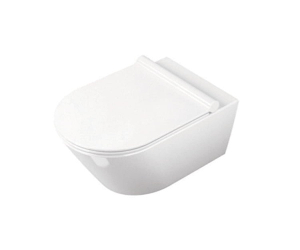 Set Bideu si Vas WC PRO MOUSE SONET 50cm RIMLESS, montaj suspendat, ceramica sanitara, Capac Soft-Close inclus - Img 3