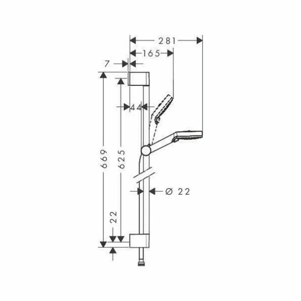 Set de dus cu bara Hansgrohe Crometta New 100 Vario crom - alb - Img 2