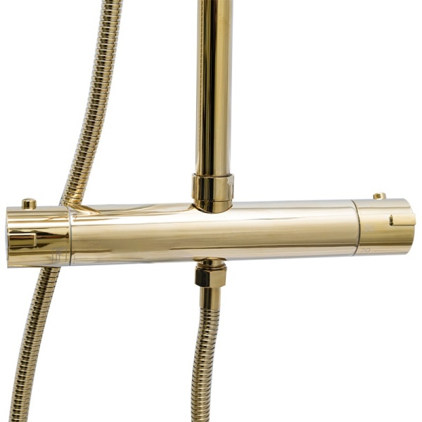 Set De Dus T151C Model Modern cu Termostat si Efect De Ploaie, Culoare Gold - Img 2