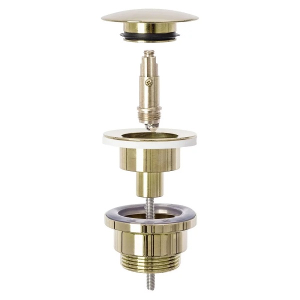 Set lavoar pe blat Rea Linda Stone piatra + baterie Lungo + ventil Click-Clack universal - Img 2