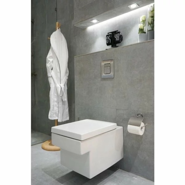 Set rezervor Grohe Rapid SL cu clapeta Skate Air crom si vas wc Grohe Cube Ceramic Triple Vortex PureGuard capac soft close - Img 5