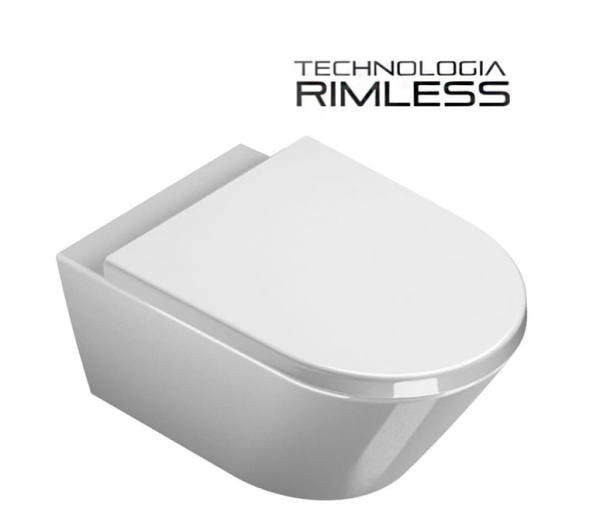 Set Vas WC GEBERIT, Montaj Suspendat, Ceramica Sanitara, Vas WC SONET RIMLESS + Capac STANDARD Soft-Close Inclus + Cadru + Clapeta - Img 2