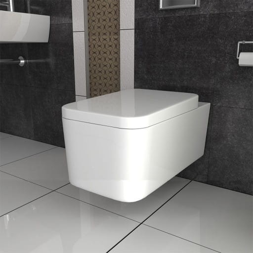 Set Vas WC PRO GROHE, Montaj Suspendat, Ceramica Sanitara, Vas WC CUBIC RIMLESS + Capac Soft-Close STANDARD Inclus + Cadru + Clapeta - Img 4