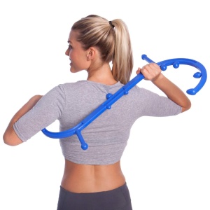 Aparat de Masaj SeveShop pentru Spate si Gat, Instrument de Automasaj pentru Terapia Punctului de Declansare, Masaj pentru Spate Inferior, Umeri si Eliberare Miofasciala, Masaj Muscular Profund, Unghi si Presiune Autoreglăbile, Albastru - Img 3