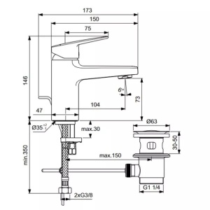 Baterie lavoar cu monocomanda Ideal Standard Ceraplan BD274AA - Img 3
