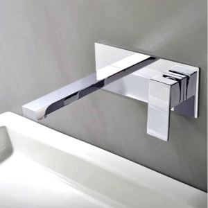 Baterie lavoar PRO QUADRO SILVER,montaj incastrat in perete, finisaj Crom , design minimalist - Img 3