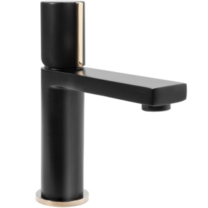 Baterie lavoar REA ICON BLACK Low, Inaltime 18 cm, finisaj Negru Mat - Img 1