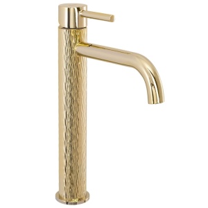 Baterie lavoar REA Lungo Art L. Gold High, Inaltime 28cm, finisaj Auriu - Img 1