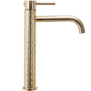Baterie lavoar REA Lungo Art L. Gold High, Inaltime 28cm, finisaj Auriu - Img 2