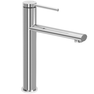 Baterie Lavoar REA OVAL CROM High, Montaj Pe Blat, Capat Fix, Monocomanda, Inaltime 27 Cm, Crom - Img 2