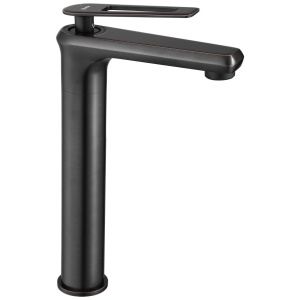 Baterie Lavoar REA ROMANO BLED OLD BLACK HIGH , Montaj Pe Blat, Capat Fix, Inaltime 26 Cm, Finisaj Negru Mat - Img 1