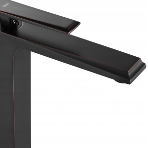 Baterie Lavoar REA ROMANO OLD BLACK HIGH, Montaj Pe Blat, Capat Fix, Inaltime 27 Cm, Finisaj Negru Mat - Img 3
