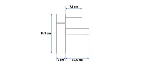 Baterie lavoar REA TESS Low, Montaj pe blat, inaltime 18.55 cm, finisaj Negru Mat - Img 4