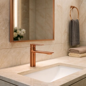 Baterie pentru lavoar low Storm, Culoare Cupru Periat - Img 2