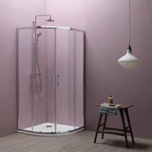 Cabin de du?? semirotund 80x80 cu u??i glisante Kolpasan Eco Quat