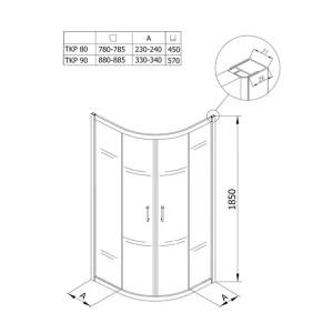 Cabin de du?? semirotund 80x80 cu u??i glisante Kolpasan Eco Quat - Img 2