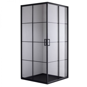 Cabina de dus BL32B Patrata, Design Modern 90x90cm, Culoare Negru