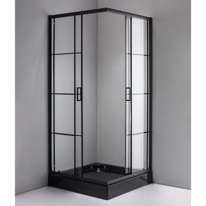 Cabina de dus BL32B Patrata, Design Modern 90x90cm, Culoare Negru - Img 3