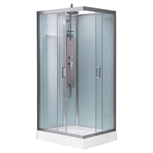 Cabina de dus dreptunghiulara cu hidromasaj si cadita inclusa montaj dreapta Alma 100 x 80 cm - Img 1