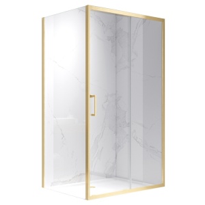 Cabina de dus dreptunghiulara KZ104A, Dimensiune 100x90cm, Culoare Auriu Periat - Img 6