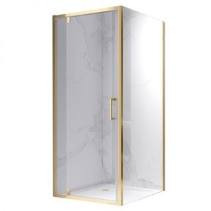 Cabina de dus KZ04B, Patrata , Design Modern, Dimensiune 80x80cm, Culoare Auriu Periat