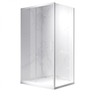 Cabina de dus KZ103A Dreptunghiulara 100x80cm, Design Modern, Culoare Alb