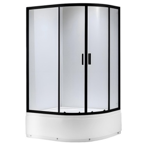 Cabina de dus Maja/De dreapta 115x85cm, Usi Glisante, Design Modern Negru+ Cada de dus inalta