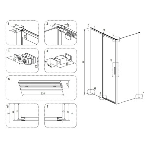 Cabina de dus NOVA Super slim, Dimensiune 120x80cm, Sticla securizata 6mm, Culoare Crom - Img 4