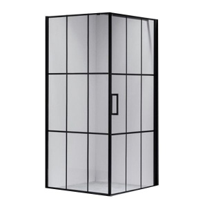 Cabina de dus Patrata BS13B, Design Elegant, Dimensiune 90x90cm, Culoare Negru